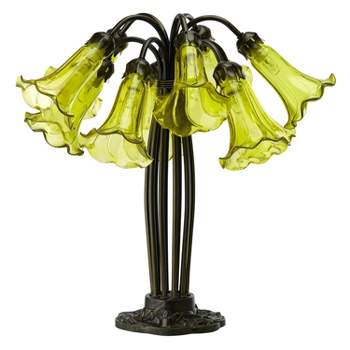 21" Lily Table Lamp Green - River of Goods