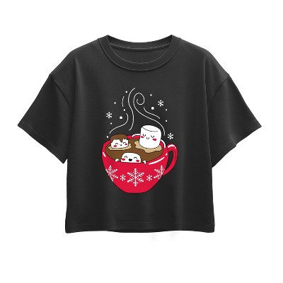Girls' - Instant Message - Marshmallow Hot Tub Short Sleeve Boxy Graphic T-Shirt