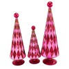 Cody Foster 14.5 Inch Diamond Trees Burgundy Pink Christmas Decorative Tree Set , Christmas Decor Mid Century Style Reflective (3PC) - 4 of 4