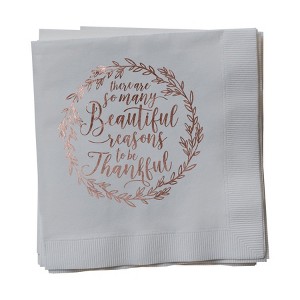 Paper Frenzy Paper Frenzy Christmas Holiday So Many Beautiful Reasons to Be Thankful Luxury 3 ply Luncheon Napkins 25 pack - 1 of 4