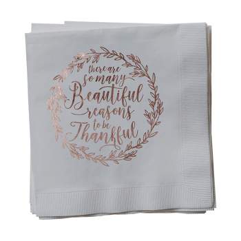 Paper Frenzy Paper Frenzy Christmas Holiday So Many Beautiful Reasons to Be Thankful Luxury 3 ply Luncheon Napkins 25 pack