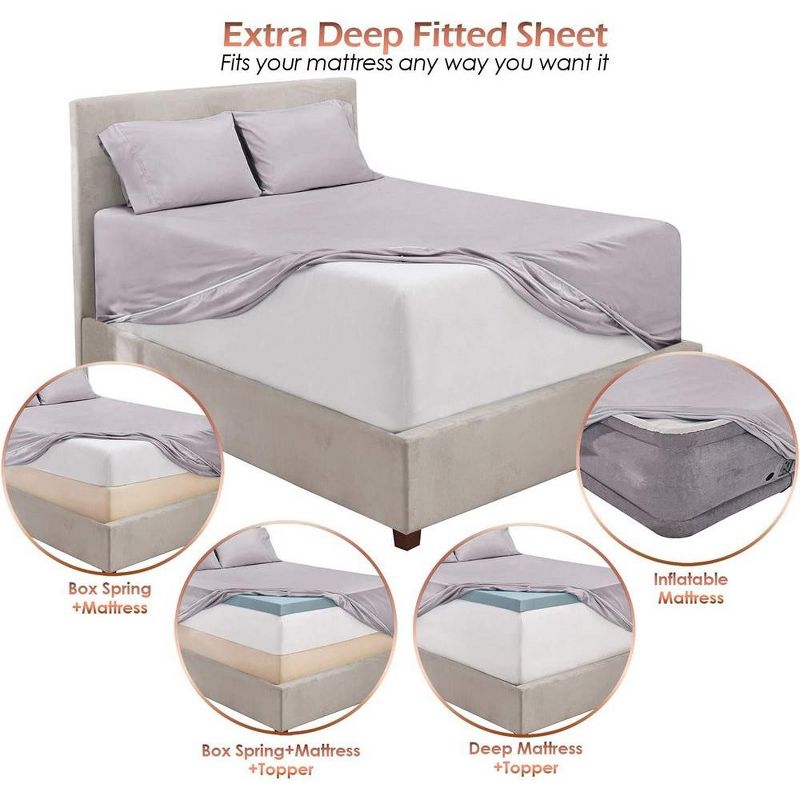 Nestl Extra Deep Pocket 6 Piece Sheet Sets, Microfiber Sheets & Pillowcases, 4 of 8