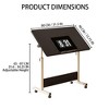 ODK Standing Height Adjustable Computer Desk with Wheels Mobile Computer Table Sit Stand Up for Work Office Home, Ergonomic Rising Computer Table - 3 of 4