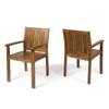 SKRAN Dining Chair Set of 2, Teak Acacia Wood Outdoor Dining Chairs with Rustic Design, Slat Paneling, and Durable Construction for Patio or Garden - 4 of 4