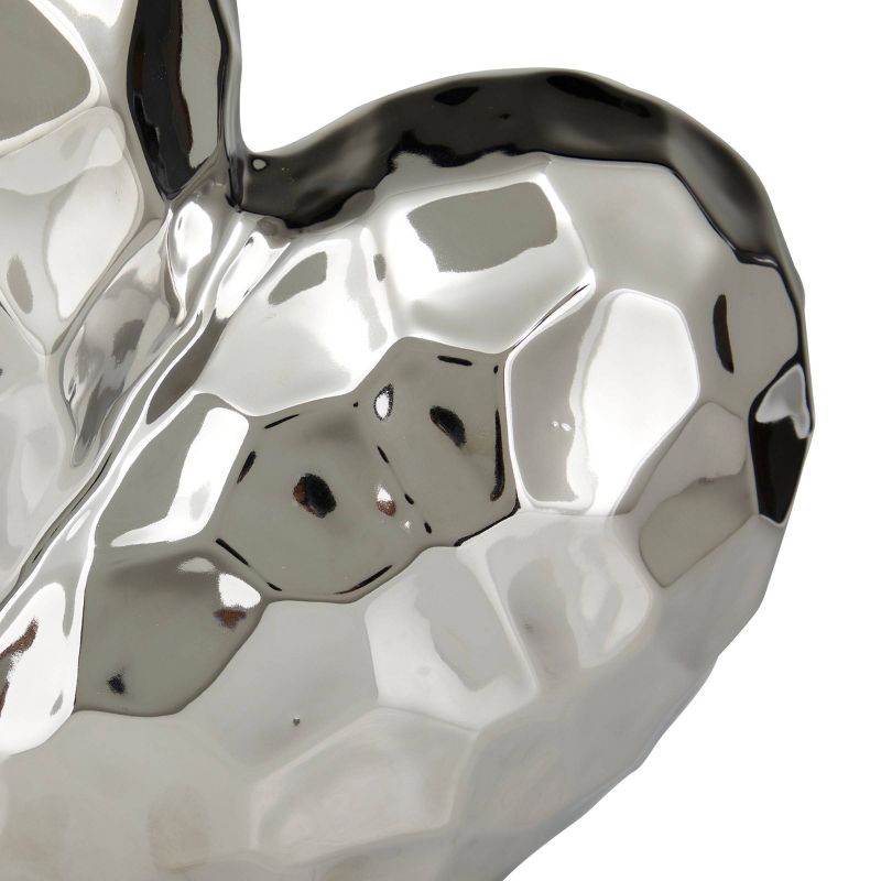 11&#39;&#39; x 12&#39;&#39; Porcelain Heart Sculpture Silver - Olivia &#38; May, 3 of 7
