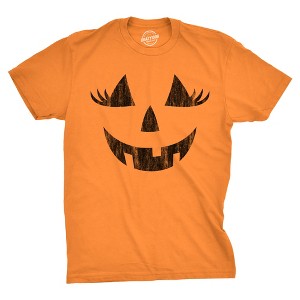 Mens Wacky Wendy Pumpkin T Shirt Funny Halloween Jack O Lantern Crazy Smile Tee For Guys - Crazy Dog Men's T Shirt - 1 of 4