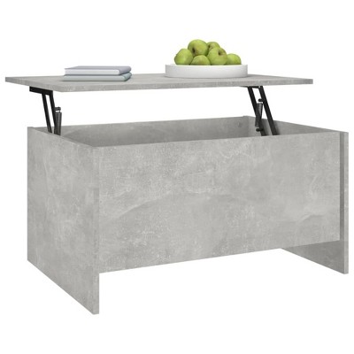 Concrete Gray Lift-Top Wood Coffee Table with Hidden Storage