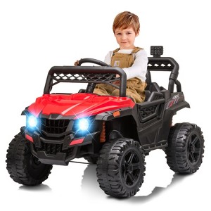 12V Kids Ride On Truck Car Electric Ride On Toy for Toddles with Remote Control, Spring Suspension, Led Lights, Music - 1 of 4