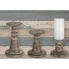 Traditional Stone Candle Holder Set Polyresin Decor (3pc) by Melrose - 3 of 3