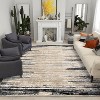 Modern Abstract Washable Rug – Non-Slip, Low Pile, Non-Shedding, Distressed Thin Design for Living Room, Bedroom, Dining Room, Office. - 2 of 4