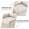 Kumasinova Linen/Teddy 360° Swivel Accent Chair,Single Sofa Chair with High Back,Rivets Craftsmanship Comfy Reading Chair,Living Room Chair - 3 of 4
