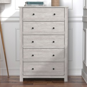 Galano Genoa 5-Drawer Chest of Drawer (46.2 in. H x 17.1 in. W x 30.4 in. D) in Dusty Gray Oak, Knotty Oak, White - 1 of 4