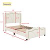 Twin Size Upholstered Platform Bed with Curve Shaped and Height-adjustbale Headboard - 4 of 4