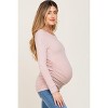 Pinkblush Light Pink Soft Knit Ruched Maternity Top - 2 of 4