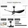 Sofucor Ceiling Fan No Lights 52 Inch Mordern Black Ceiling Fan Without Light with Remote for Indoor Farmhouse Bedroom Living Room Outdoor Patio Porch - 2 of 4