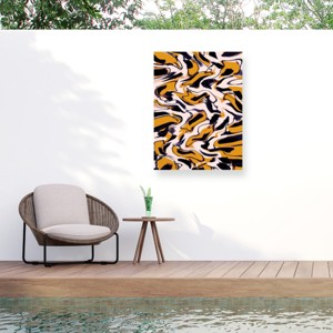 Trademark Fine Art - Treechild Liquid Yellow Pattern Matted Framed Art - 1 of 4