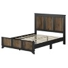 Full Size Farmhouse Platform Bed with Frame, Rustic Wooden Slat Panel Design and Sturdy Plywood Support System-Maison Boucle - 4 of 4
