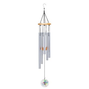 Nat & Jules Dean Crouser Dragonfly Watercolor Green 26 x 4 Aluminum and Wood Wind Chime - 1 of 4