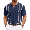 COOFANDY Knit Shirts for Men Casual Short Sleeve Button Down Shirts Summer Beach Stretch Fit Collared Shirts - 4 of 4