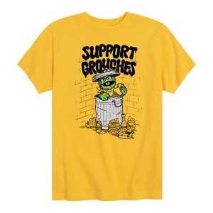 Boys' - Sesame Street - Support Grouches Oscar Short Sleeve Graphic T-Shirt - 1 of 4