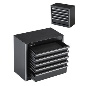 VEVOR Metal Tool Box, 8.6-inch, Portable Metal Tool Box with 5 Drawers, Small Tool Chest with EVA Liners and PP Feet Pads, Heavy-Duty Steel, Black - 1 of 4