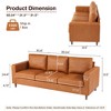 85 Inch Faux Leather Couch, Mid Century Modern 3 Seater Leather Sofa with PU Leather Upholstery, Comfortable and Durable Seating, for Living Room - 2 of 4