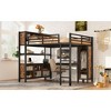Sapphtopaz Metal Loft Bed with Wardrobe, L-shaped Desk, Headboard & Storage Cubes and Shelves, Space-Saving Versatile Gaming Loft for Kids - 3 of 4