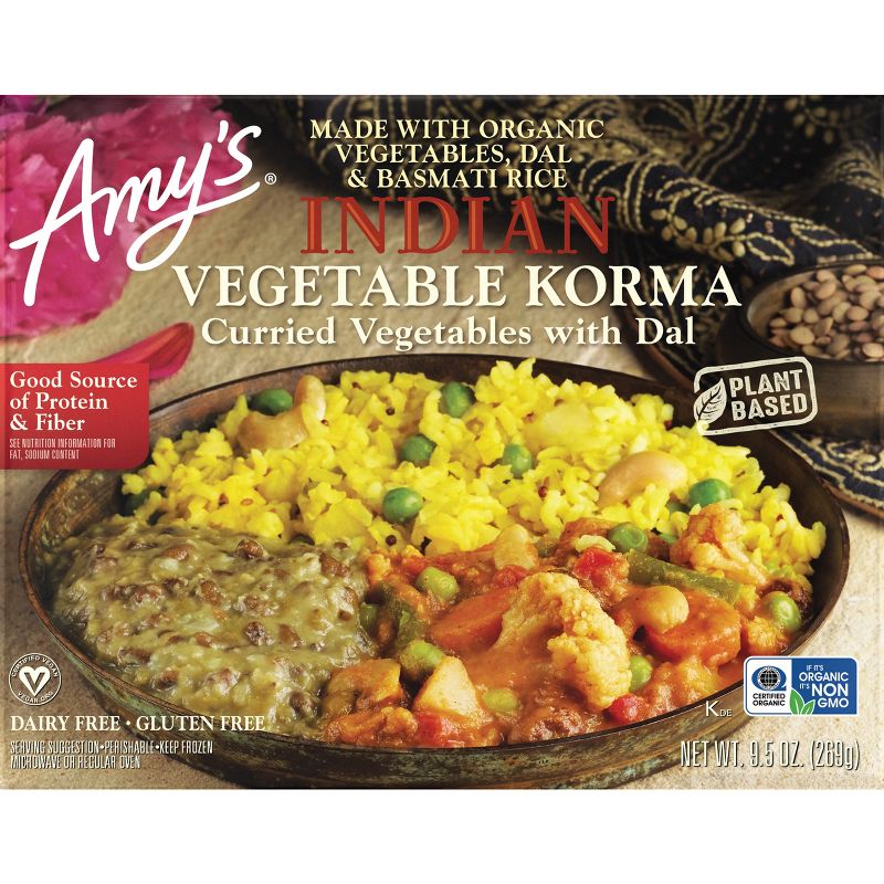 Amy&#39;s Gluten Free and Vegan Frozen Indian Vegetable Korma Entr&#233;e - 9.5oz, 5 of 6