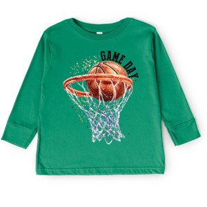 The Juniper Shop Basketball Game Day Hoop Toddler Long Sleeve Tee - 1 of 4