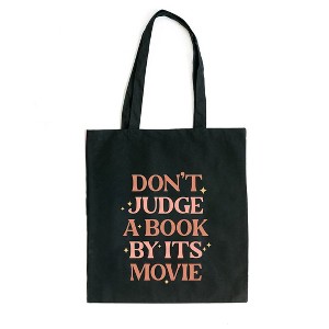 City Creek Prints Don't Judge A Book By It's Movie Canvas Tote Bag - 15x16 - Black - 1 of 2