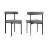 Armen Living Set of 2 Shannon Iron and Faux Leather Dining Chairs Matte Black/Light Gray - 2 of 4