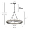 LLHZSY 29 1/10" Double Flat Ring Chandelier 8-Light Fixture for Kitchen Dining Room-Nickel - 4 of 4