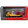 Flatbed Tow Truck "ADAC" Yellow and BMW Z4 Convertible Red Set of 2 pieces plastic model cars by Promotex - 3 of 4