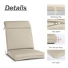 Aoodor 4Pcs Outdoor Cartridge High Back Dining Chair Cushion Set, Fade and Water Resistant Polyester Fabric Cover with Ties and Zipper - 3 of 4