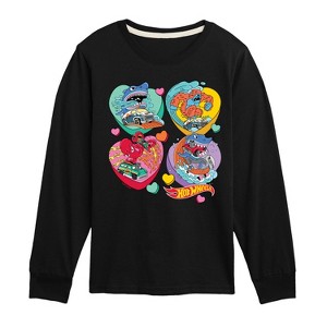 Boys' - Hot Wheels - Monster Racing Hearts Long Sleeve Graphic T-Shirt - 1 of 4