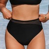 Womne's Chic High-Waisted Olive Green/Black Bikini Bottoms - Cupshe - 3 of 4