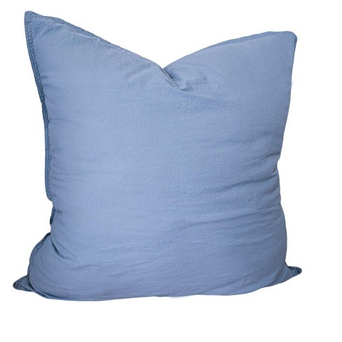 Stonewashed Cotton Percale Pillow 26x26 Euro True Blue Down Target