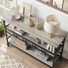 Console Table, 3-Tier Sofa Tables Narrow Entryway Table with Storage - 3 of 4