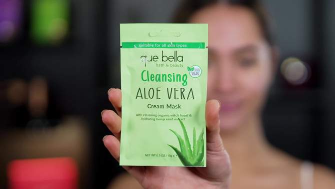 Que Bella Cleansing Aloe Vera Cream Mask - 0.5oz, 2 of 12, play video