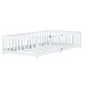 Sapphtopaz Kids Bed Frame, Rubber Wood Floor Bed with Safety Guardrails for Toddlers & Kids' Bedrooms (Twin/Full Size) - 3 of 4
