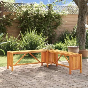 Garden Bench Brown Solid acacia wood 46.1 x 46.1 x 15.7 in - 1 of 4