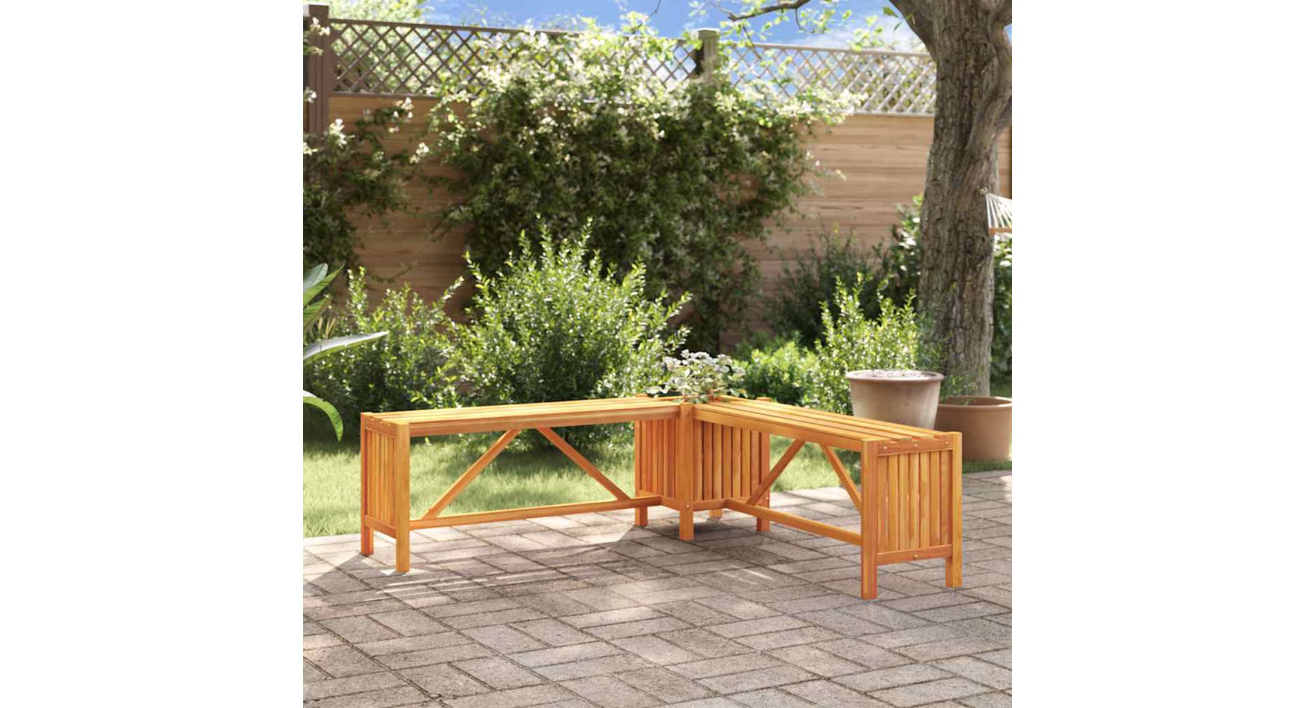 Garden Bench Brown Solid acacia wood 46.1 x 46.1 x 15.7 in