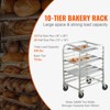 VEVOR Bun Pan Rack, 10-Tier Commercial Bakery Racks with Brake Wheels, Aluminum Racking Trolley Storage for Half & Full Sheet, 26"L x 20.3"W x 39"H - 4 of 4