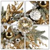 20" Christmas Wreaths for Front Door, Xmas Wreath with Lights,Pine Cones,Christmas Balls,Flowers, Wreath for Wall Fireplace Home Decor Indoor Outdoor - 3 of 4