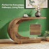 KTMBDW 43.3" Mid-Century Modern Console Table for Entryway, Wood C-Shaped Hallway Entry Accent Table for Living Room, Entrance, Foyer, Brown - 4 of 4