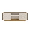 NicBex Modern TV Stand with Patterned Doors and Storage Media Console Entertainment Center for Living Room, Bedroom, Black, Oak - 3 of 4