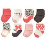 Luvable Friends Baby Girl Newborn and Baby Terry Socks, Leopard