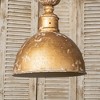 Vintage Industrial Style Gold Pendant Light Fixture with Distressed Finish, 11.62" Diameter, Adjustable Chain - 2 of 4