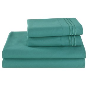 Marcielo 3/4 Pcs Soft Solid & Embroidery Bed Sheets Set - 1 of 4