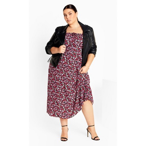 CITY CHIC | Women's Plus Size  Jessie Print Floral Dress - black - 14W - image 1 of 4